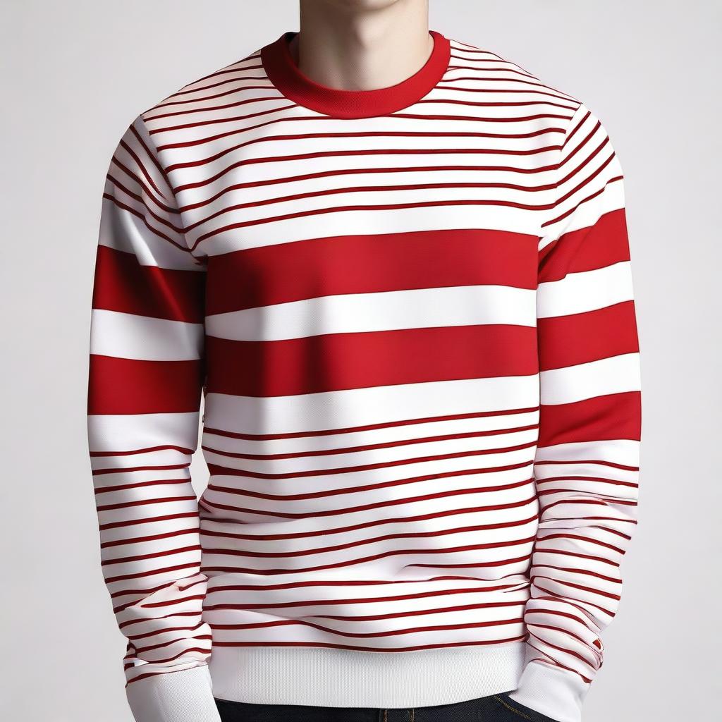 A white jersey design with red stripes