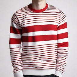 A white jersey design with red stripes