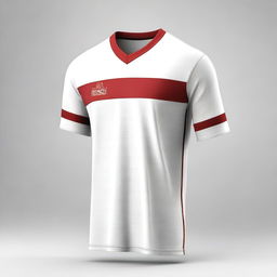 A white jersey design with red stripes