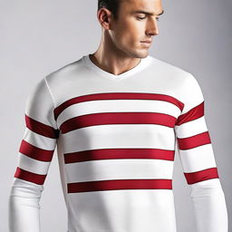 A white jersey design with red stripes