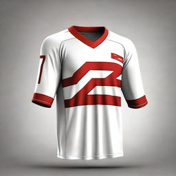 A white jersey design with red stripes