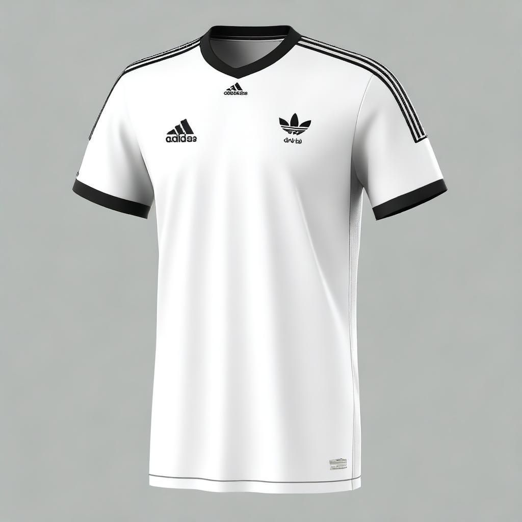 A white Adidas jersey design without the Adidas logo