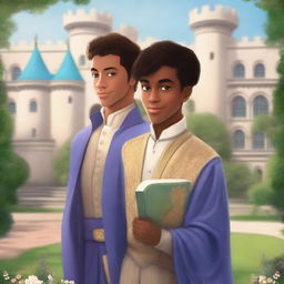 A book cover featuring a prince and a student