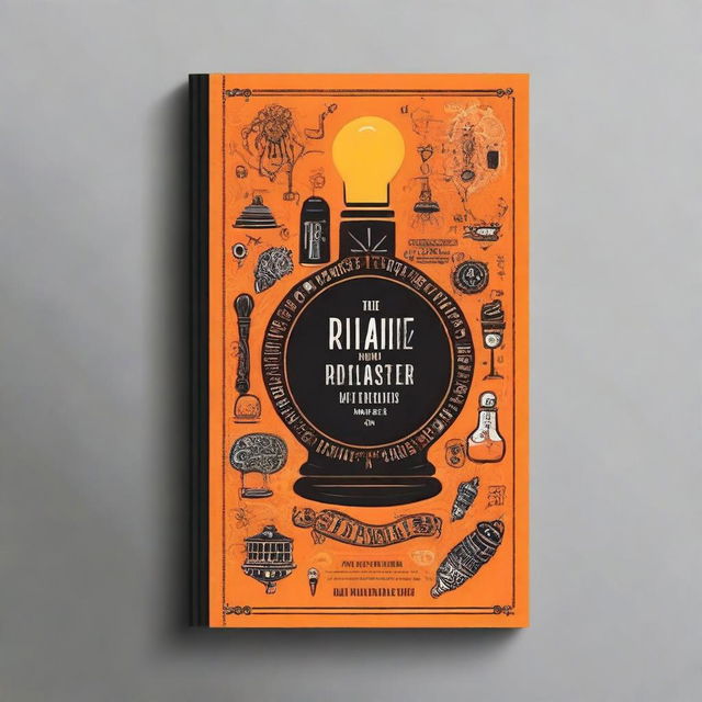 Design a book cover titled 'The Ultimate Book of Riddles and Brainteasers'