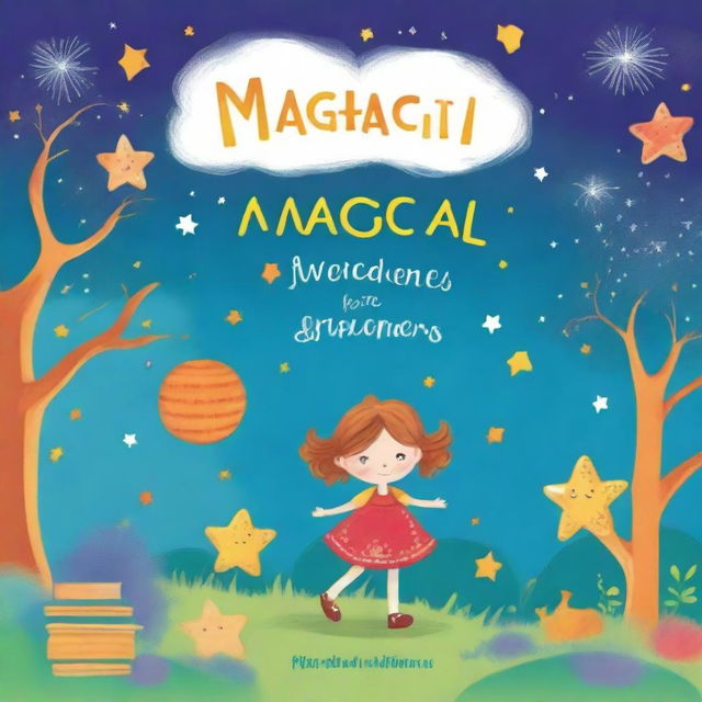 Create an ebook cover for a children's book titled 'Magical Adventures for Little Dreamers'