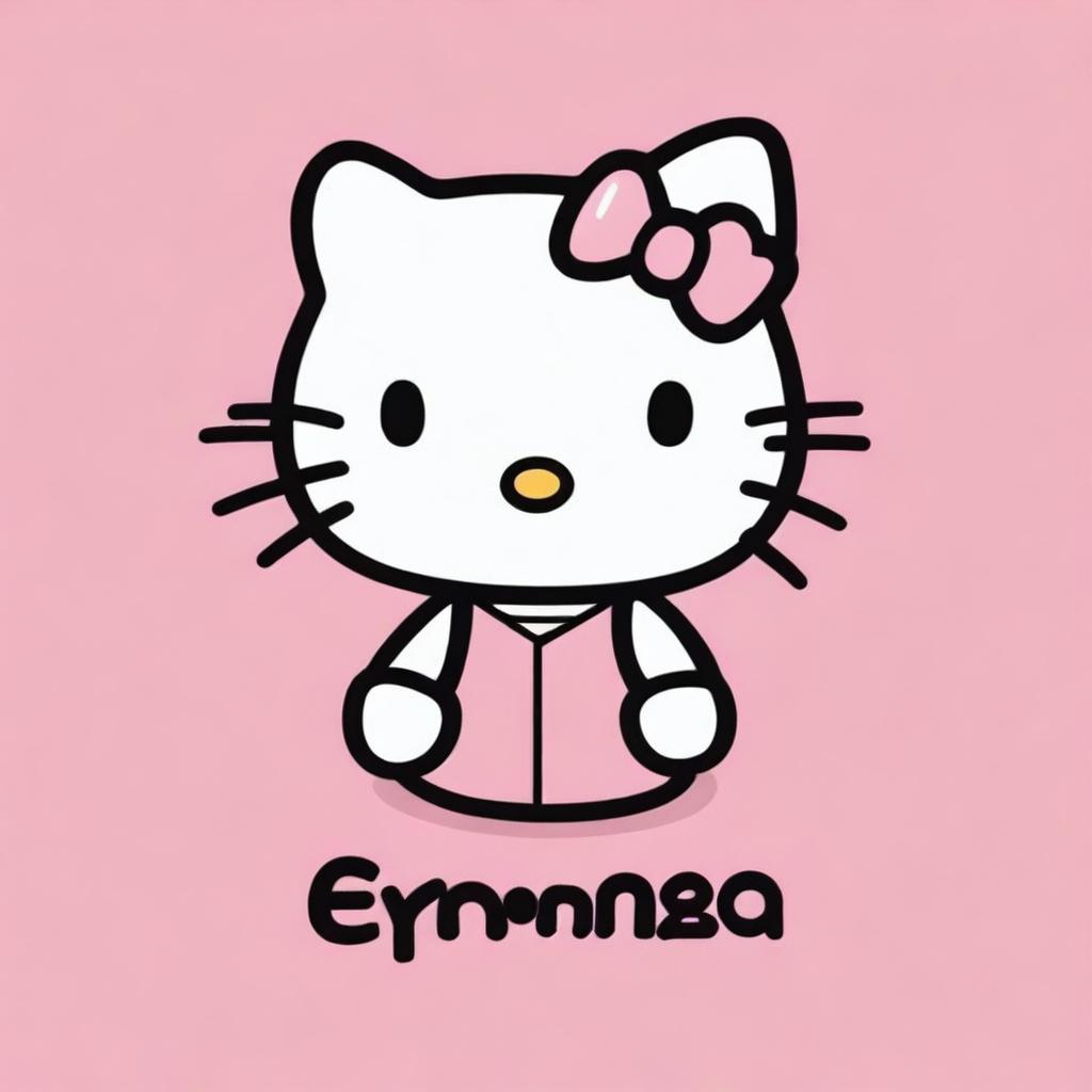 A cute drawing of Hello Kitty with the name 'Emma' written underneath in a playful font