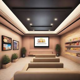 Diseña el interior de un cine de una plaza comercial