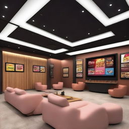 Diseña el interior de un cine de una plaza comercial