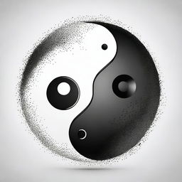 Crea una ilustración del símbolo Ying Yang, destacando el equilibrio y la dualidad entre el blanco y el negro