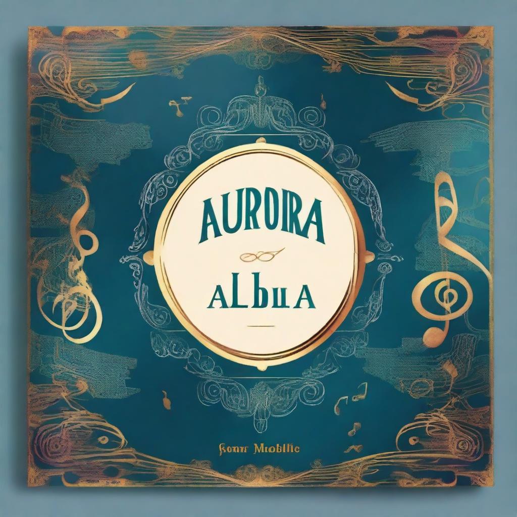 A book cover design for a sheet music book titled 'Aurora Alba' featuring vibrant and elegant elements