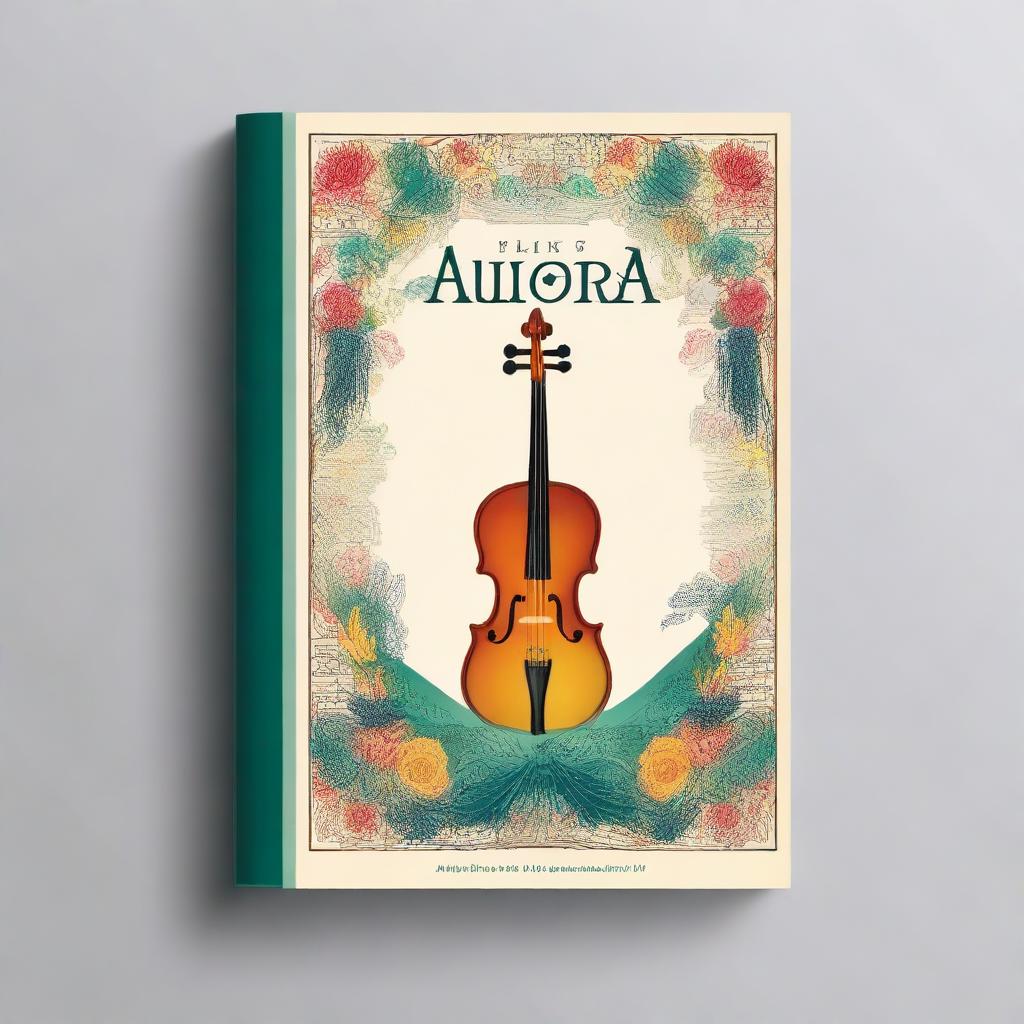 A book cover design for a sheet music book titled 'Aurora Alba' featuring vibrant and elegant elements