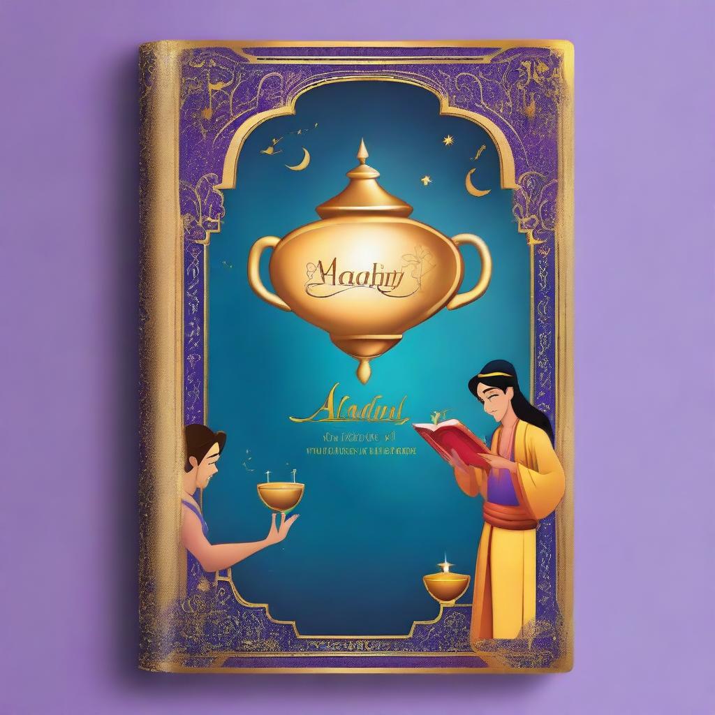 A book cover for a sheet music book themed around Aladdin