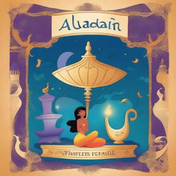 A book cover for a sheet music book themed around Aladdin