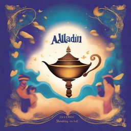 A book cover for a sheet music book themed around Aladdin