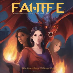 Create a book cover for 'Fate: The Shadowed Flame' featuring Bloom and her mother on the front, using their dragon flame powers against a backdrop of darkness