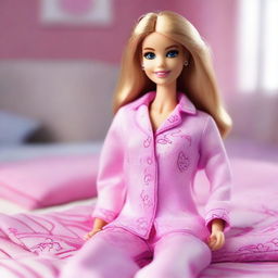 A beautiful Barbie doll wearing cute and cozy pajamas