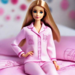 A beautiful Barbie doll wearing cute and cozy pajamas