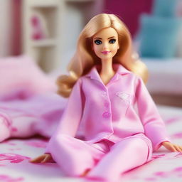 A beautiful Barbie doll wearing cute and cozy pajamas