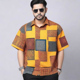 A boxy shirt with a unique and stylish design