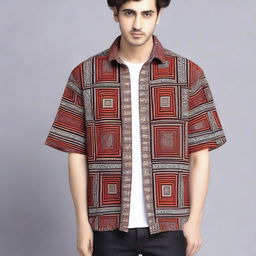 A boxy shirt with a unique and stylish design