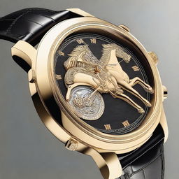 Create a high-end chronograph watch with a horse theme