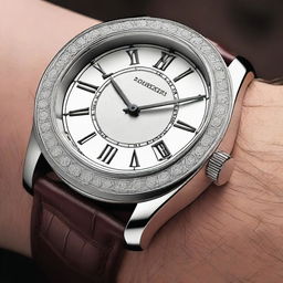 Design a luxury wristwatch with a bezel in the shape of a horseshoe