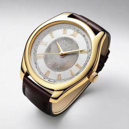 Design a luxury wristwatch with the outer frame in the shape of a horseshoe