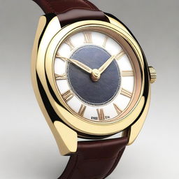 Design a luxury wristwatch with the outer frame in the shape of a horseshoe