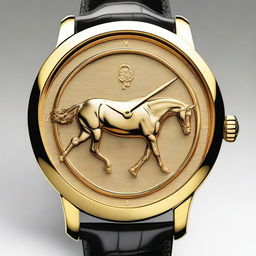 Design a luxury wristwatch featuring a horse race track embedded into the dial