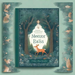 A beautifully illustrated book cover featuring an enchanting forest scene with mystical creatures and a hidden magical portal