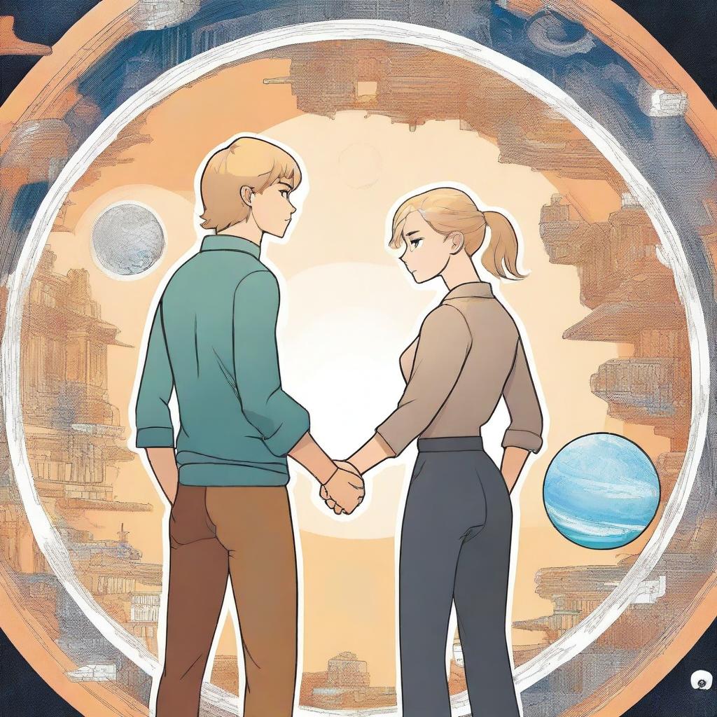 Two people, one with blonde hair and the other with brown hair, holding hands