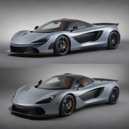 A captivating fusion of the streamlined, aerodynamic design of a McLaren and the lightweight, nimble aesthetics of a Lotus sports car.