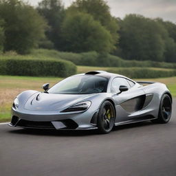 A captivating fusion of the streamlined, aerodynamic design of a McLaren and the lightweight, nimble aesthetics of a Lotus sports car.