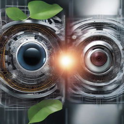A captivating image showcasing the comparison of motion perception between machine and human vision