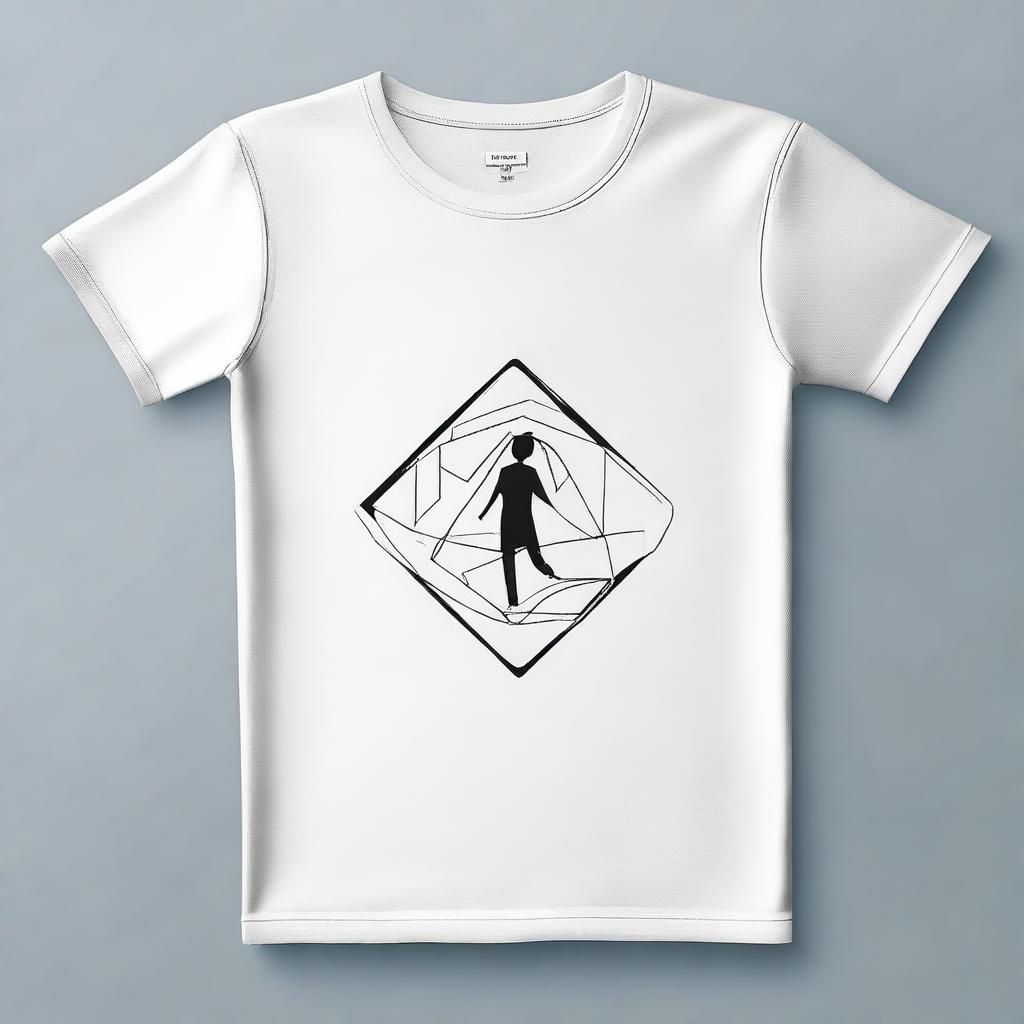 A stylish t-shirt design featuring a modern and minimalistic graphic