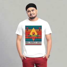 A stylish t-shirt design featuring the phrase 'Muara Badak siap Mekar'