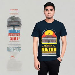 A stylish t-shirt design featuring the phrase 'Muara Badak siap Mekar' prominently displayed