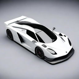 A modern supercar inspired by 90s Group C racecars and prototype Le Mans vehicles, painted in a sleek white color