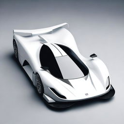 A modern supercar inspired by 90s Group C racecars and prototype Le Mans vehicles, featuring a white color and a long tail