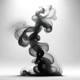 A black and white animation of smoke dancing in an empty space