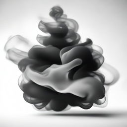 A black and white animation of smoke dancing in an empty space