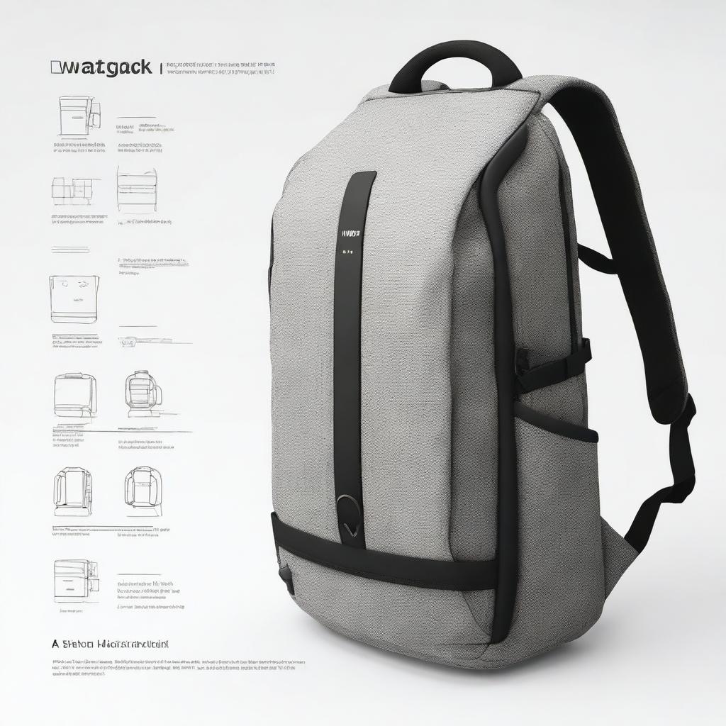 Create a design for a short warepack, a compact and stylish backpack perfect for short trips or daily use