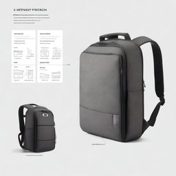 Create a design for a short warepack, a compact and stylish backpack perfect for short trips or daily use