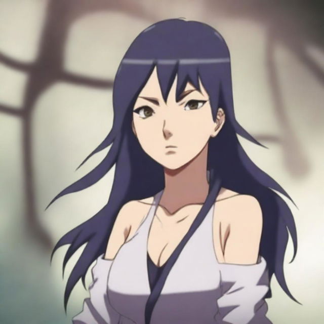 A mature version of Hinata Hyuga from the Naruto series, depicted as an older and more experienced character