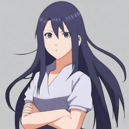 A mature version of Hinata Hyuga from the Naruto series, depicted as an older and more experienced character