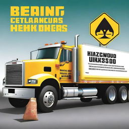 Design a book cover for a guidebook specifically for hazardous materials truck drivers