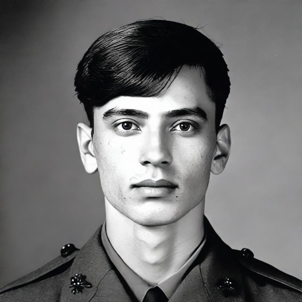 A young man in a military uniform