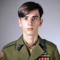 A young man in a military uniform