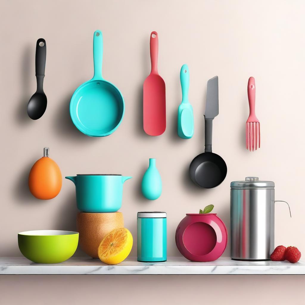 A vibrant and engaging image showcasing 22 essential kitchen gadgets available on Amazon