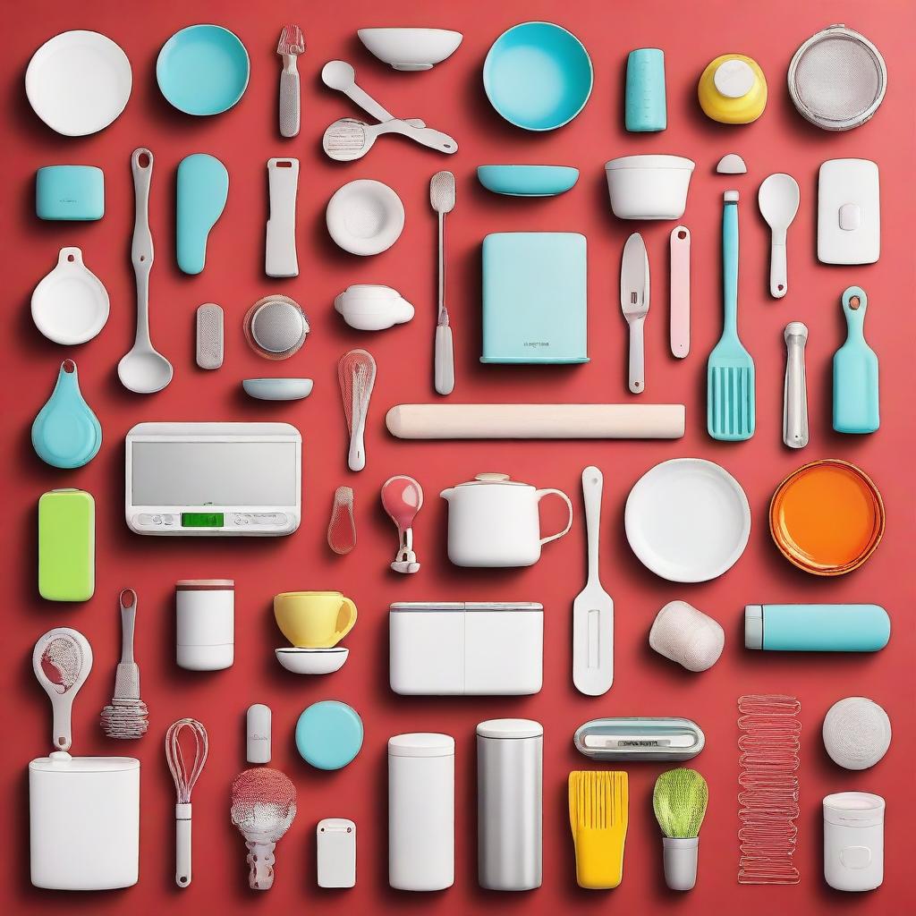 A vibrant and engaging image showcasing 22 essential kitchen gadgets available on Amazon